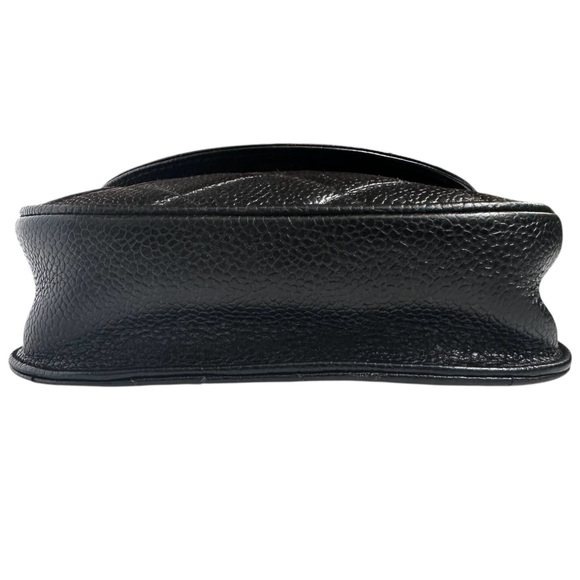 CHANEL Black Quilted Caviar Leather Mini Belt Crossbody Shoulder Bag Vintage 90s - Picture 6 of 16